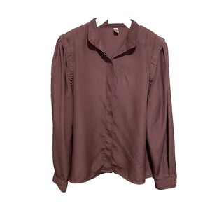 Cassidy Womens Dusty Pink Long‎ Sleeve Buttoned Down Top Size 8